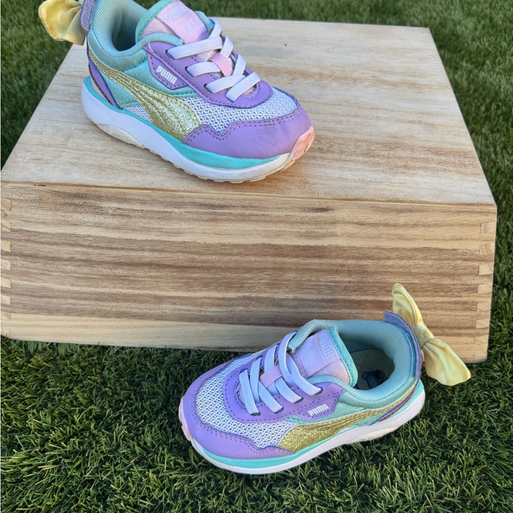 Puma Kids' Purple and Gold Sneakers LOL Edition